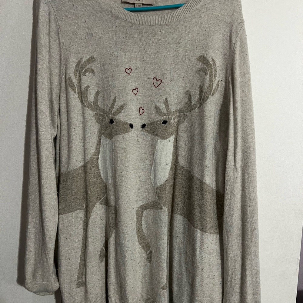 Loft two deers in love sweater
